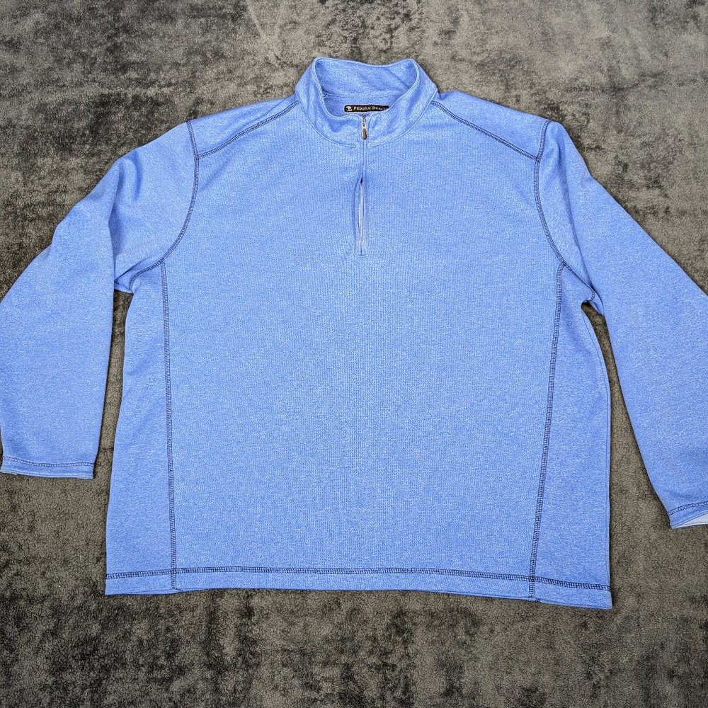 Pebble Beach Sweater Men Extra Large Blue 1/4 Zip Long Sleeve Golf Pullover
